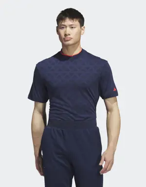 Adi Jacquard Mock Golf Polo Shirt