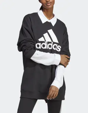 Adidas Sudadera Essentials Logo Extra Grande Tela French Terry Ajuste Holgado