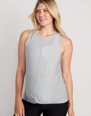 Old Navy Maternity Sleeveless Cloud 94 Soft Twist-Front Top gray