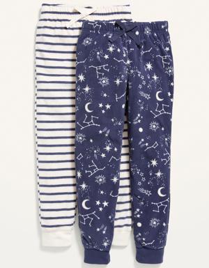 Printed Micro Fleece Pajama Jogger Pants 2-Pack for Girls black