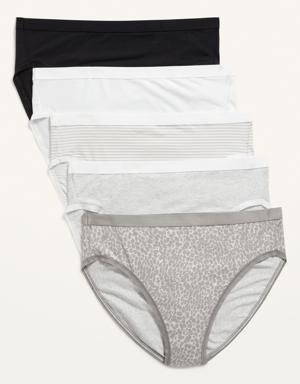 High-Waisted Supima® Cotton Bikini Underwear 5-Pack for Women multi