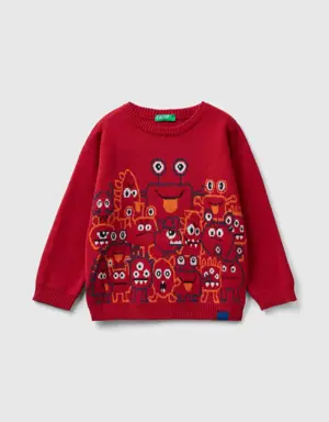 sweater with monster graphics