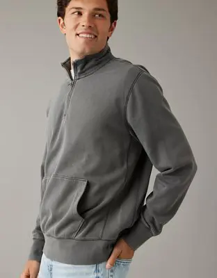American Eagle Super Soft Quarter-Zip Sweatshirt. 1