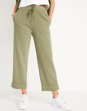 Extra High-Waisted Cropped Sweatpants for Women green