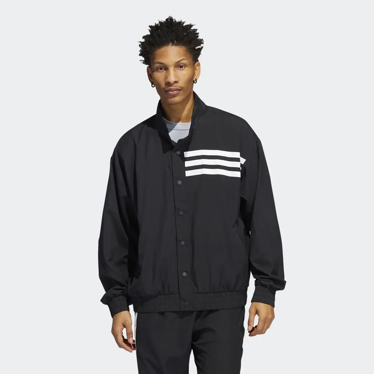 Adidas Basketball Allover Print Snap Jacket. 2