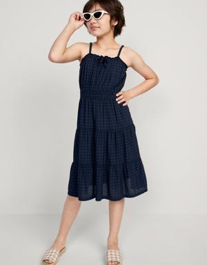 Old Navy Sleeveless Ruffle Trim Midi Dress for Girls blue