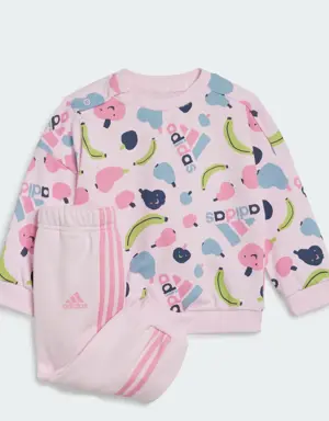 Adidas Essentials Allover Print Kids Jogginganzug