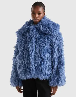 short coat in faux fur