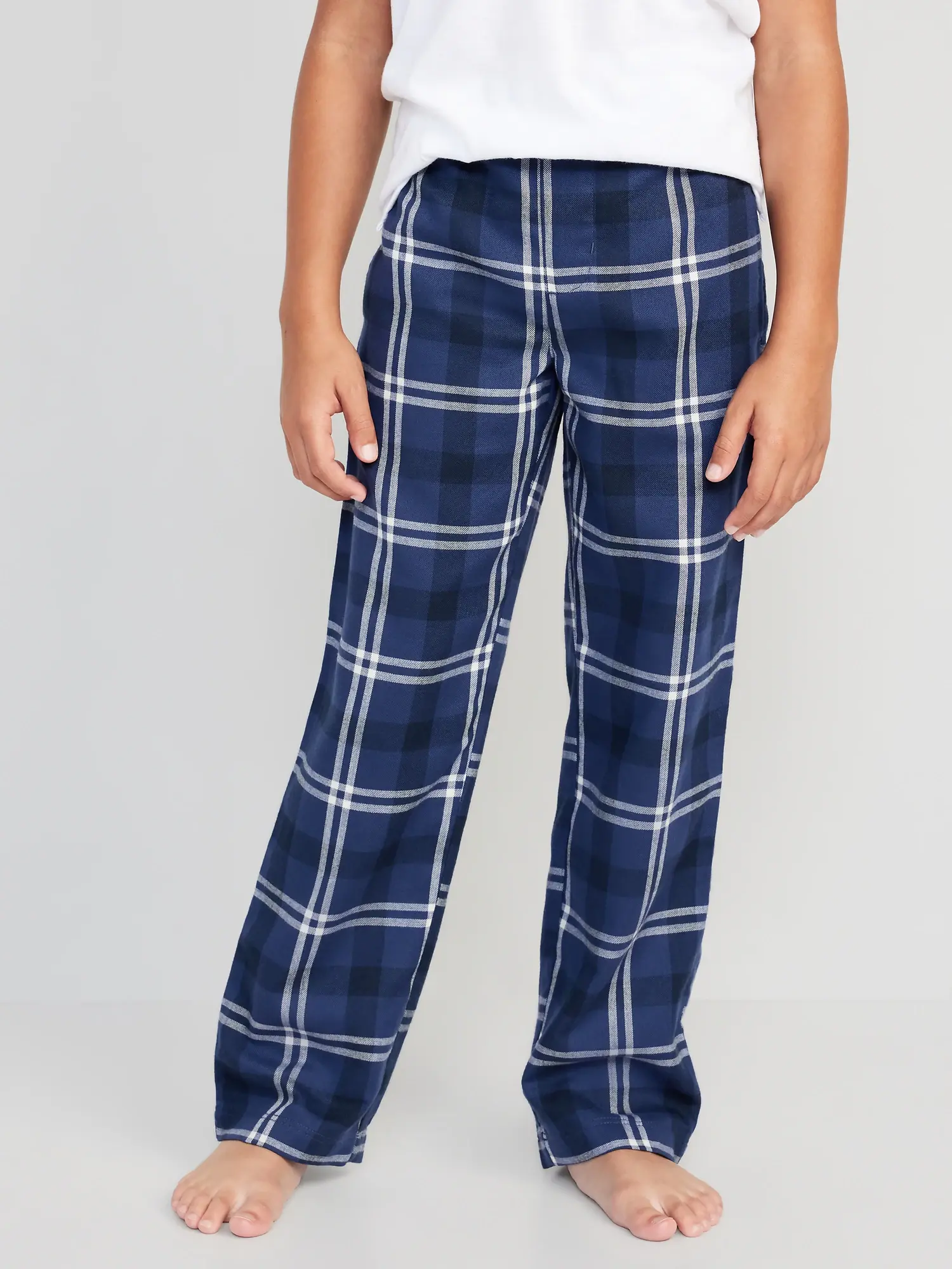 Old Navy Straight Printed Flannel Pajama Pants for Boys blue. 1