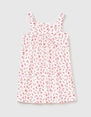 printed dress in pure cotton