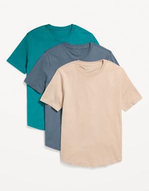 Soft-Washed Curved-Hem T-Shirt 3-Pack for Men blue