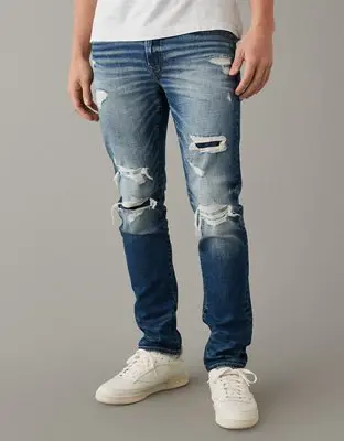 American Eagle AirFlex+ Patched Slim Jean. 1