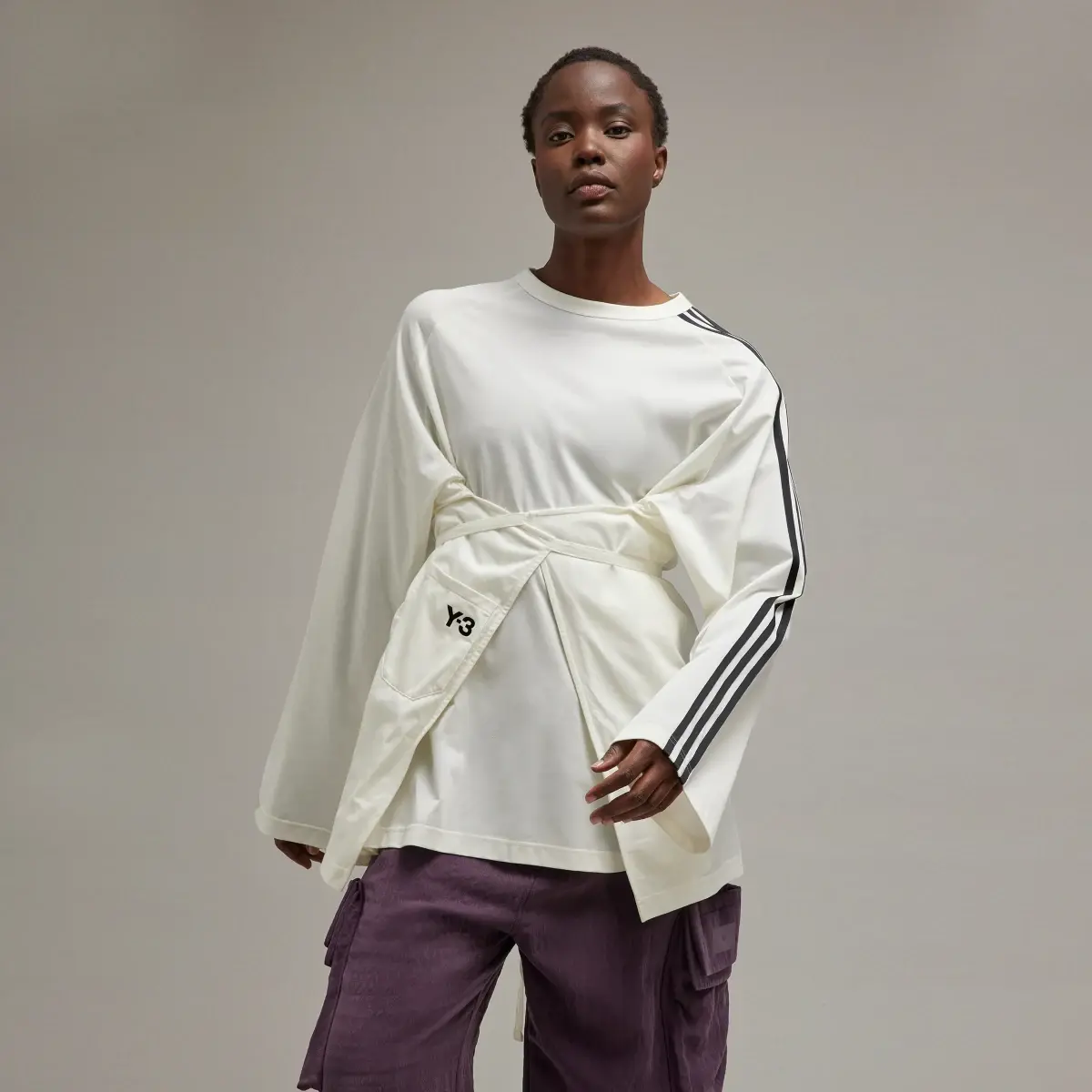 Adidas Y-3 Sail Closure Long Sleeve Tee. 1