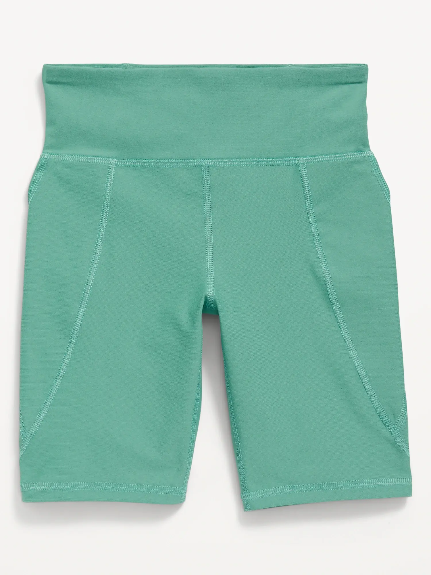 Old Navy High-Waisted PowerSoft Side-Pocket Biker Shorts for Girls green. 1