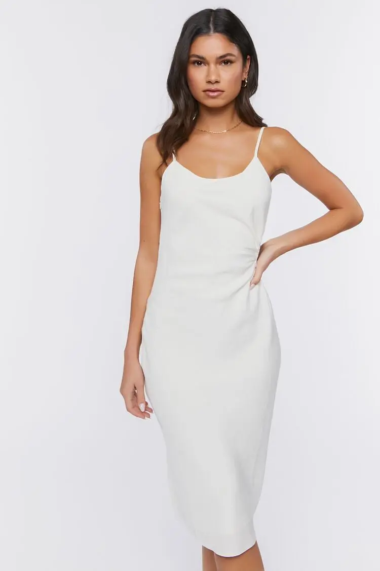 Forever 21 Forever 21 O Ring Midi Dress Vanilla. 1