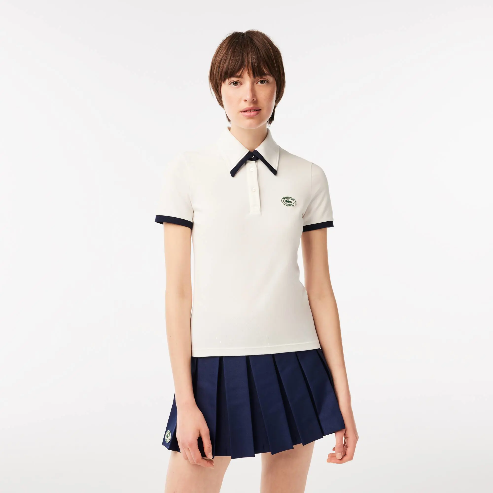 Lacoste x Sporty & Rich Contrast Collar Polo Shirt. 1