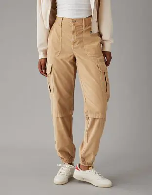 American Eagle Super High-Waisted Baggy Corduroy Cargo Jogger. 1