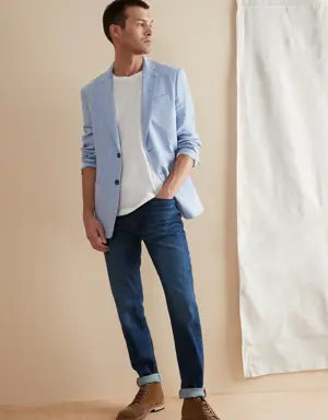 Slim Linen Suit Jacket blue