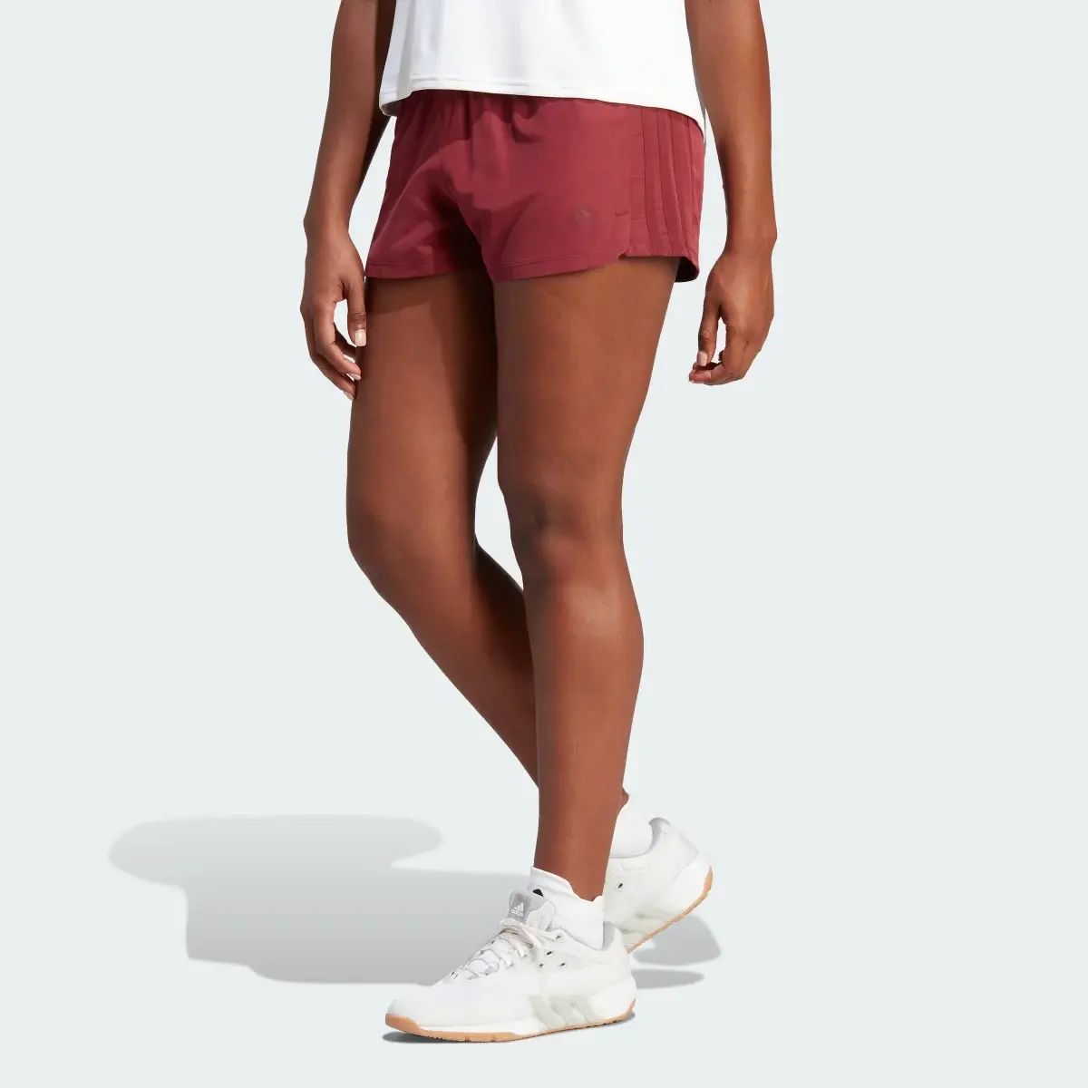 Adidas Pacer 3-Stripes Woven Heather Shorts. 1