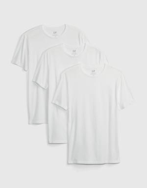 100% Organic Cotton Standard Crewneck T-Shirt (3-Pack) white