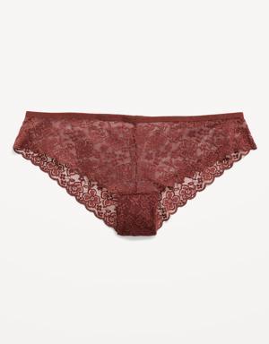 Lace Cheeky Thong Underwear for Women brown