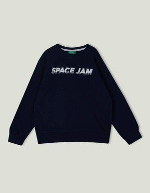 Erkek Çocuk Lacivert Space Jam Baskılı Sweatshirt