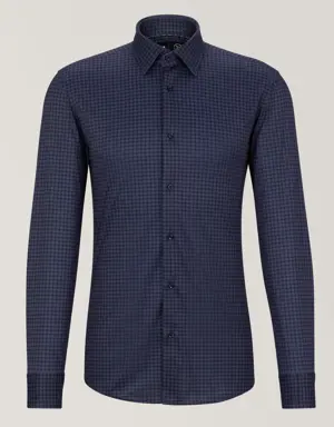 Slim-Fit Houndstooth Performance Stretch Shirt