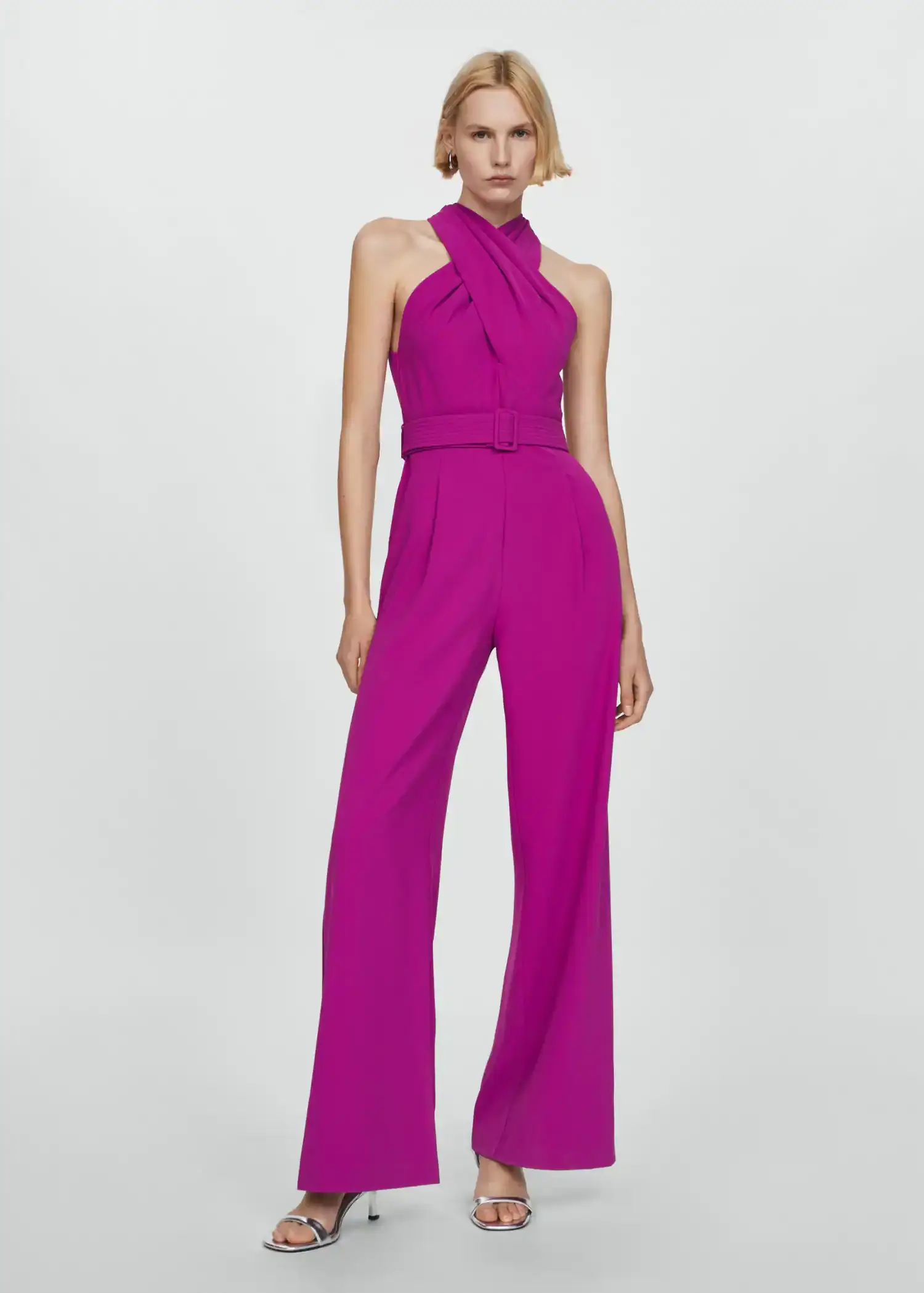 Mango Belted crossover collar jumpsuit. 2