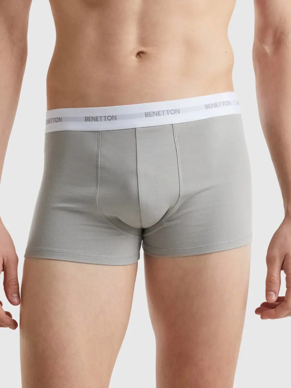 Benetton gray boxers in stretch organic cotton. 1