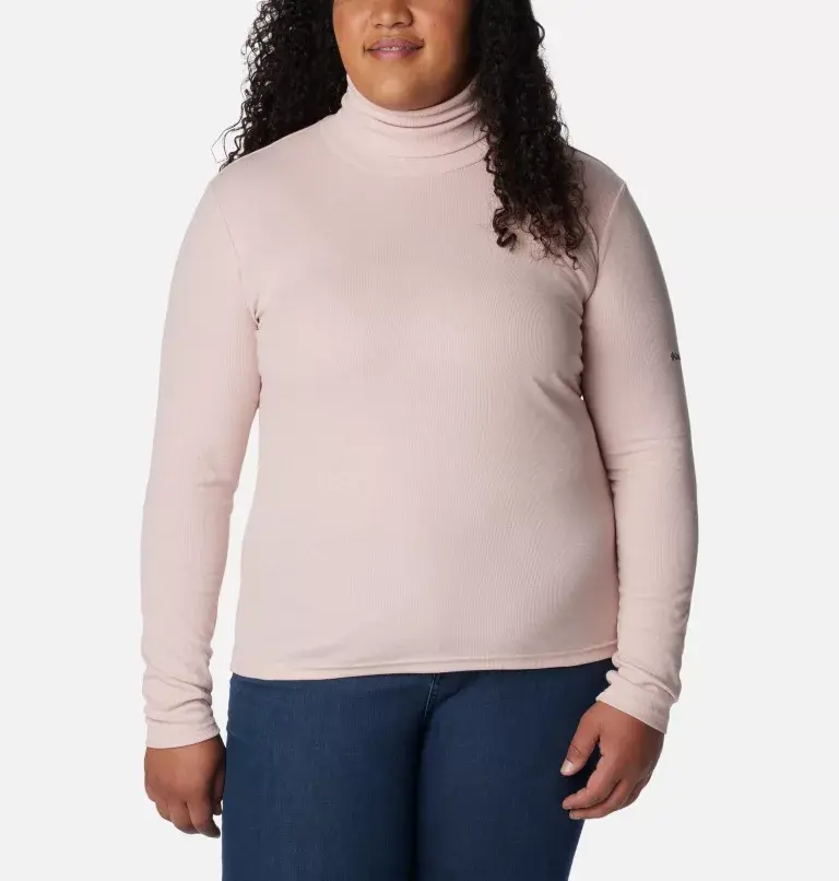 Columbia Women's Boundless Trek™ Ribbed Turtleneck Long Sleeve Shirt - Plus Size. 1