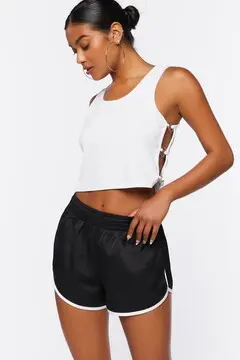 Forever 21 Forever 21 Dolphin Ringer Shorts Black/White. 2