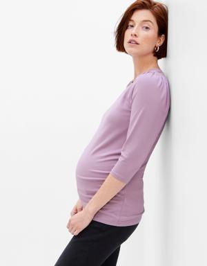 Gap Maternity Puff Sleeve T-Shirt purple