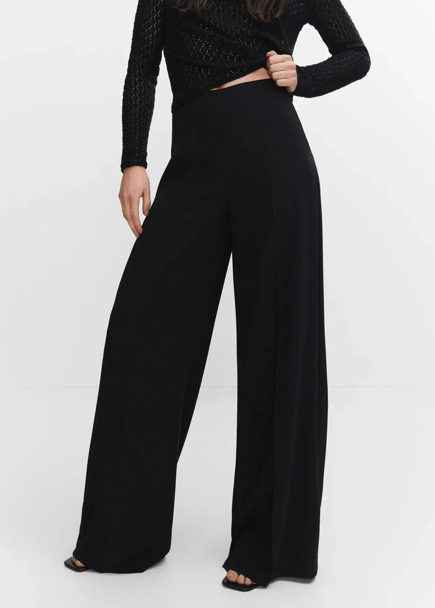 High-waist palazzo trousers