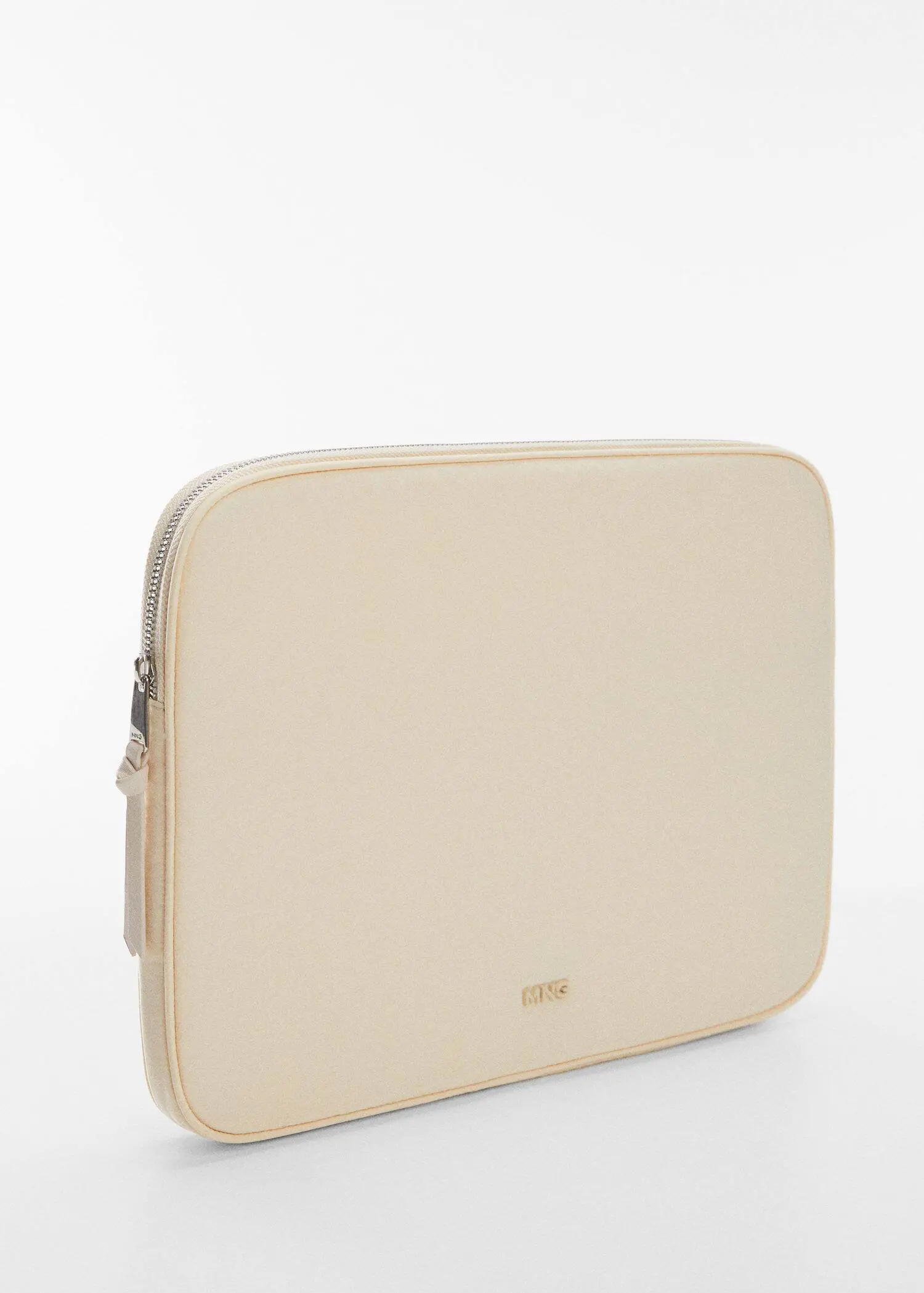 Mango Double-compartment laptop case. a laptop case sitting on top of a white table. 