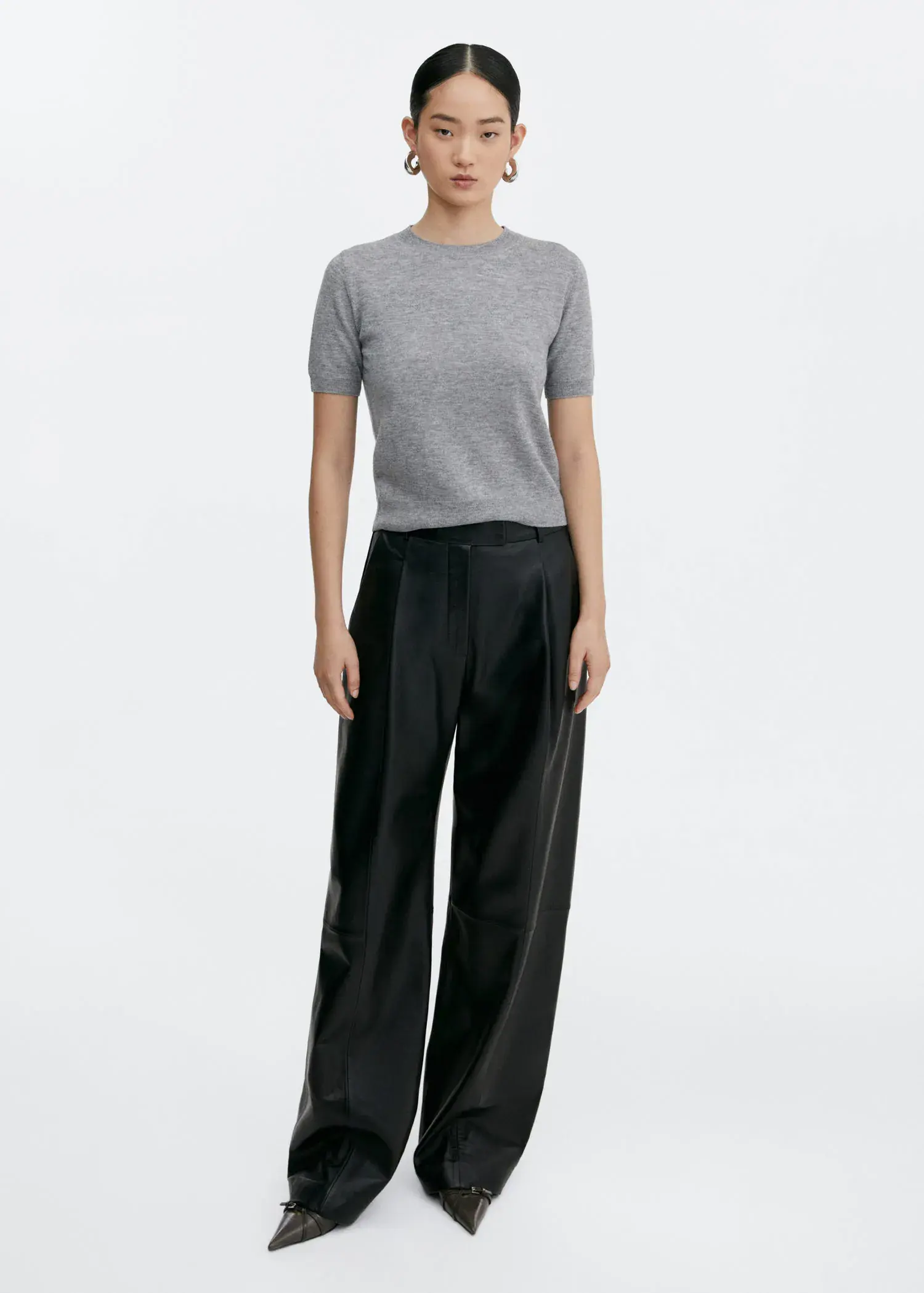 Mango Pull-over laine manches courtes. 2