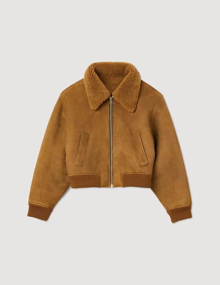 Sandro Shearling bomber. 1