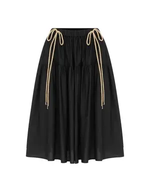 Pocket Midi Length Skirt Black