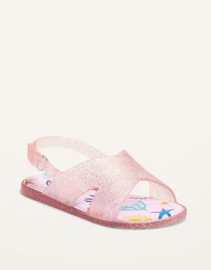 Old Navy Cross-Strap Jelly Sandals for Toddler Girls pink