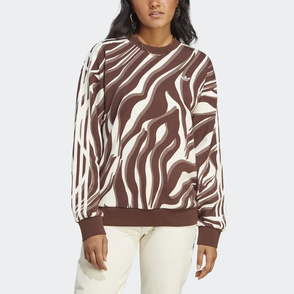 Adidas Abstract Allover Animal Print Sweatshirt. 1