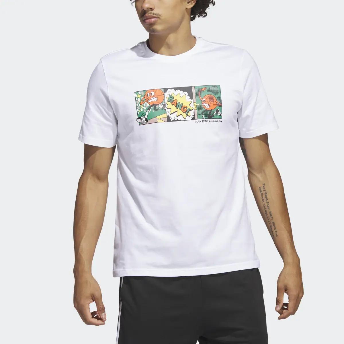 Adidas Lil' Stripe Basketball Graphic Tee. 1