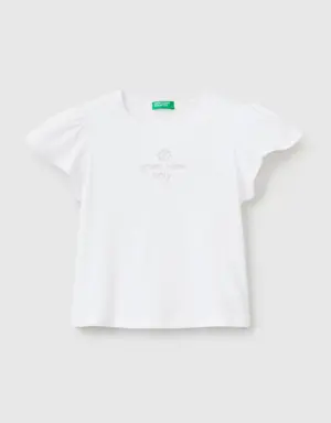 t-shirt with linen blend print