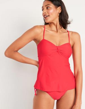 Knotted A-Line Tankini Swim Top pink