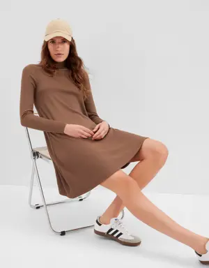 Mockneck Mini Dress brown