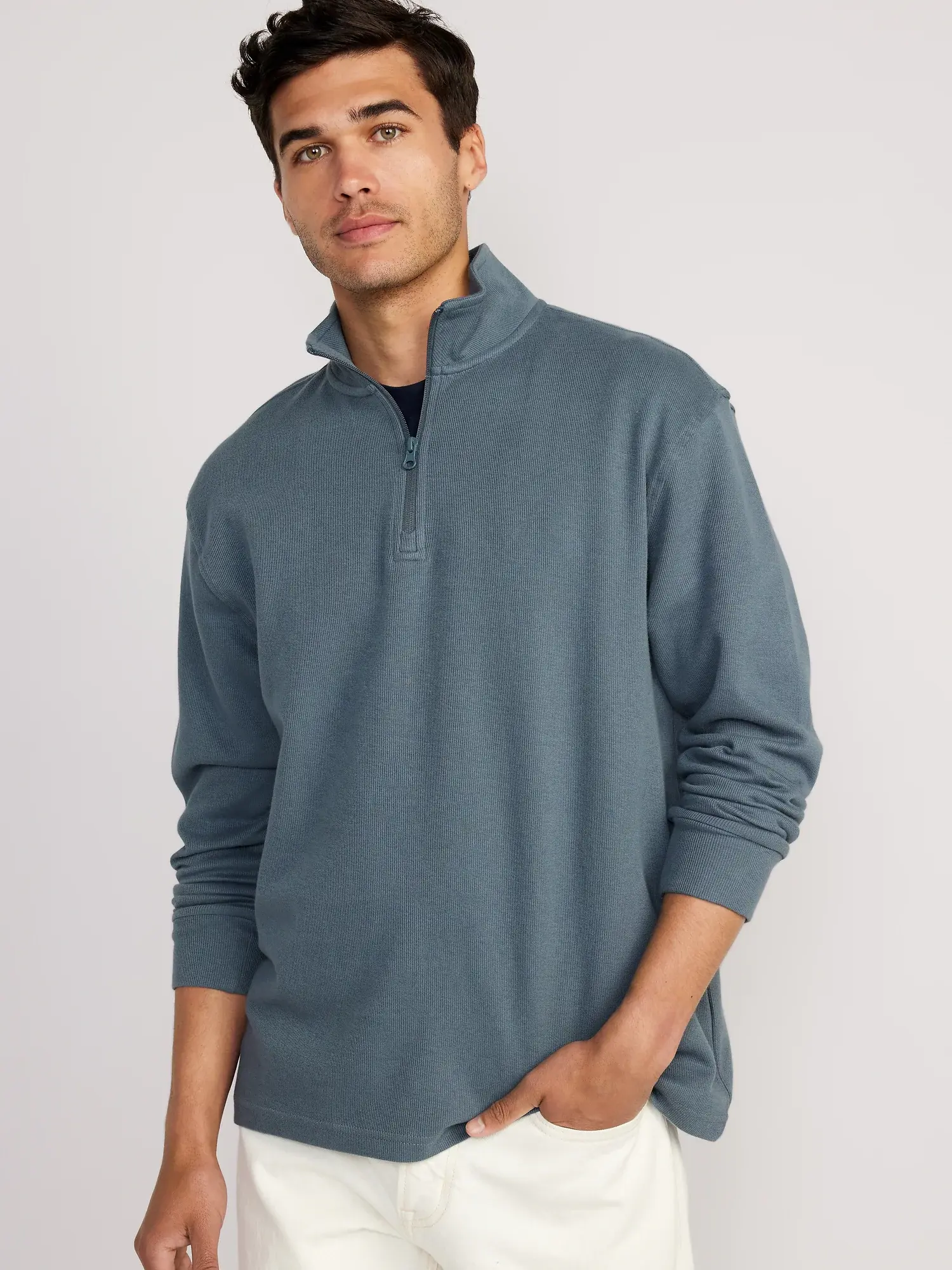Men's 1/4 Zip Pullover Sweater - Navy