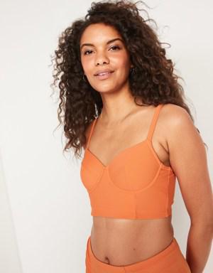 Underwire Longline Swim Top for Women orange