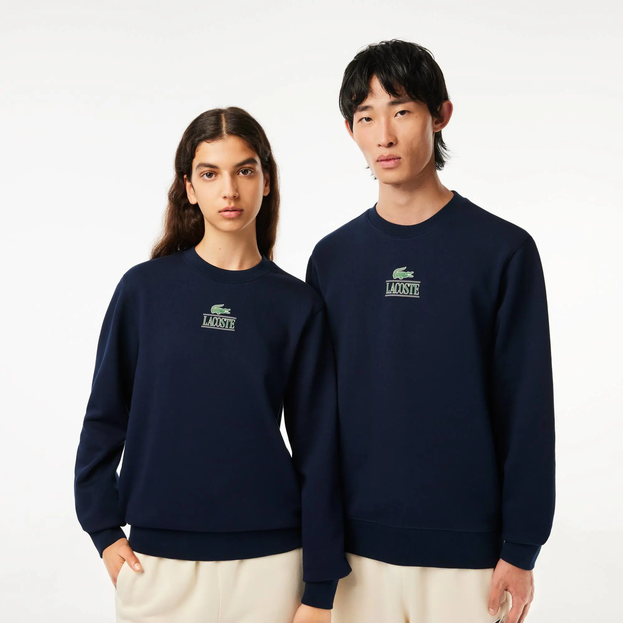 Lacoste Signature Print Jogger Sweatshirt. 1