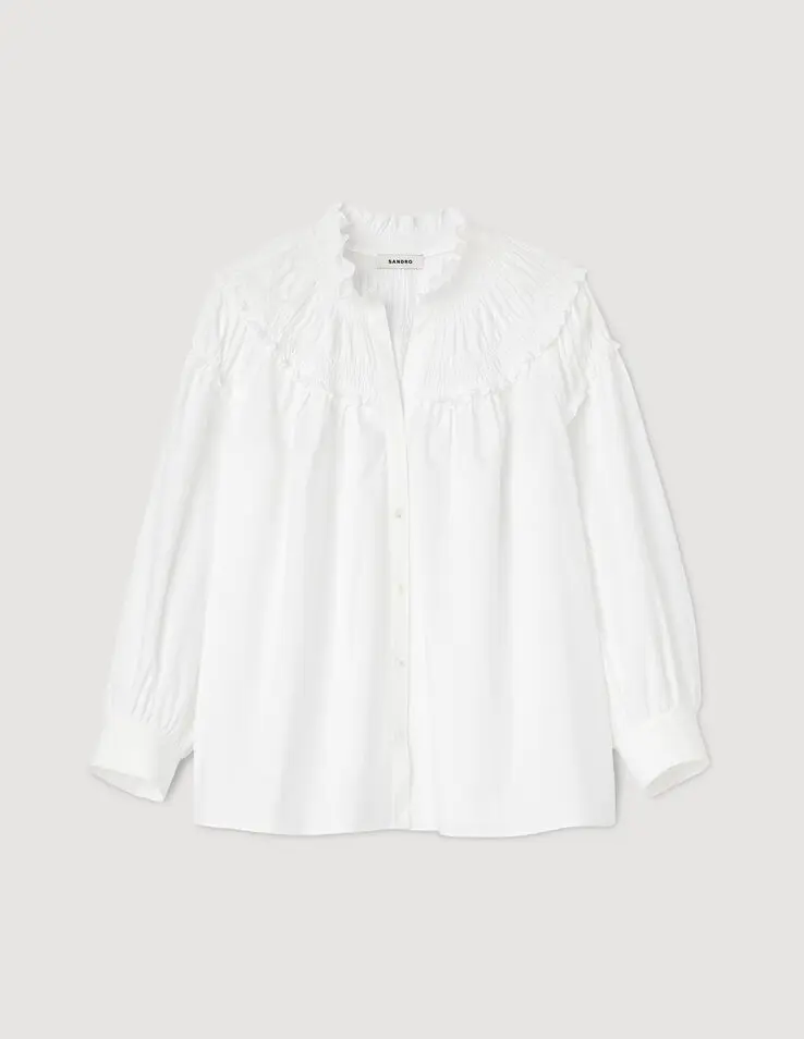 Sandro Smocked-collar blouse. 1