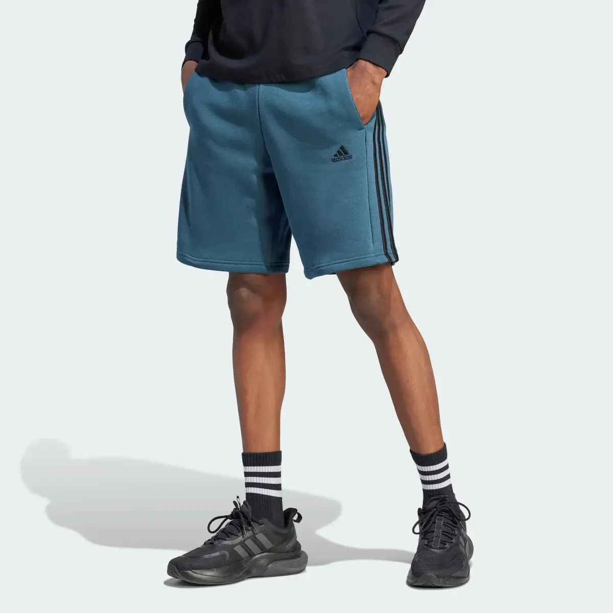 Adidas Essentials Fleece 3-Stripes Shorts. 1