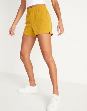 High-Waisted StretchTech Shorts for Women -- 3.5-inch inseam yellow