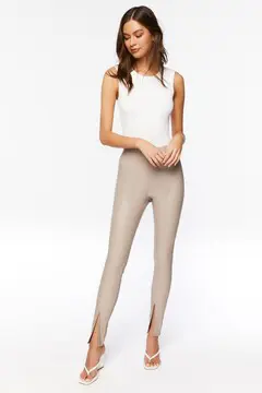 Forever 21 Forever 21 Faux Leather Split Hem Skinny Pants Taupe. 2 Forever 21 Forever 21 Faux Leather Split Hem Skinny Pants Taupe. 2
